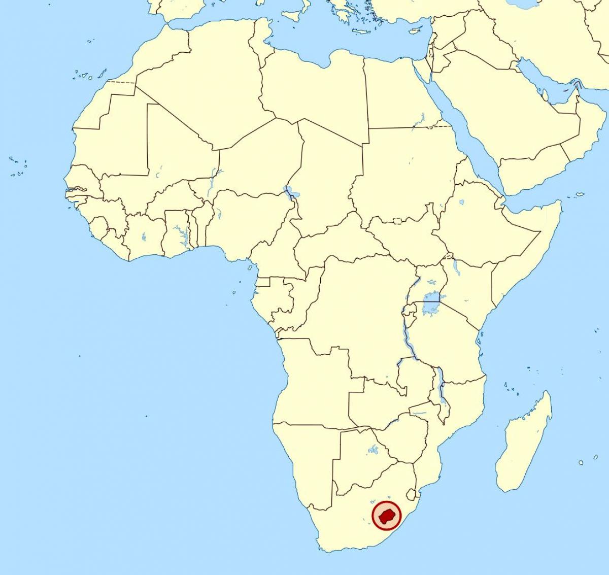 mapa ng Lesotho sa mundo