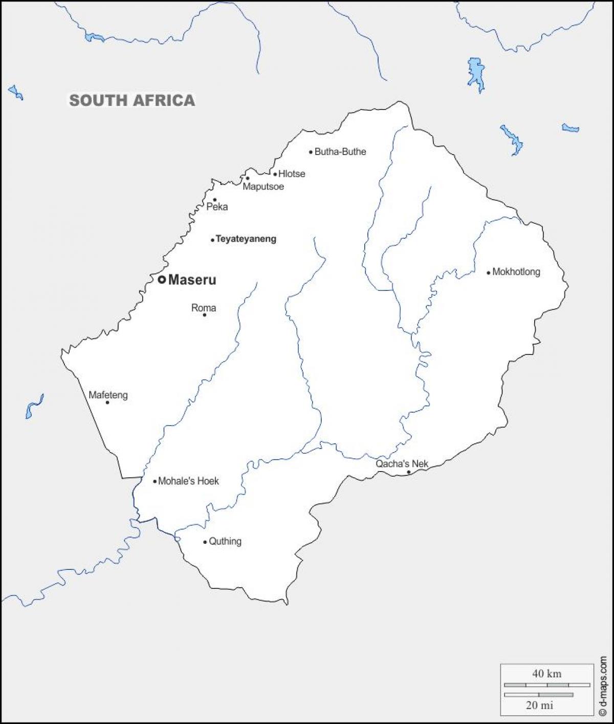 mapa ng maputsoe Lesotho
