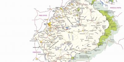 Mapa ng Lesotho hangganan ng mga post