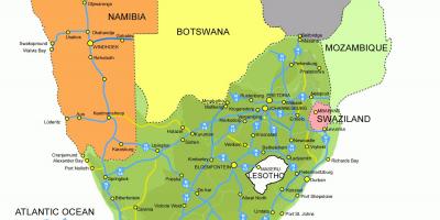Mapa ng Lesotho at south africa